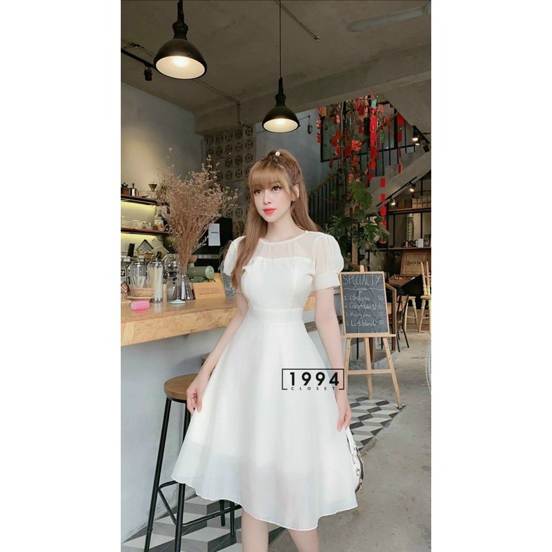 [ VT06 ] VÁY TK TAY BỒNG PHA TƠ