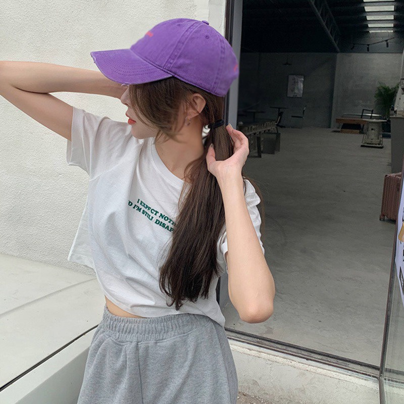 Áo Thun Nữ Ngắn Tay In Chữ Phong Cách Hàn Quốc