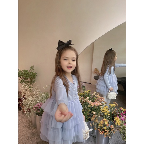 Đầm Dệt Kim Dài Tay Phong Cách Phương Tây Thời Trang Xuân Thu 2022 Mới Cho Bé Gái