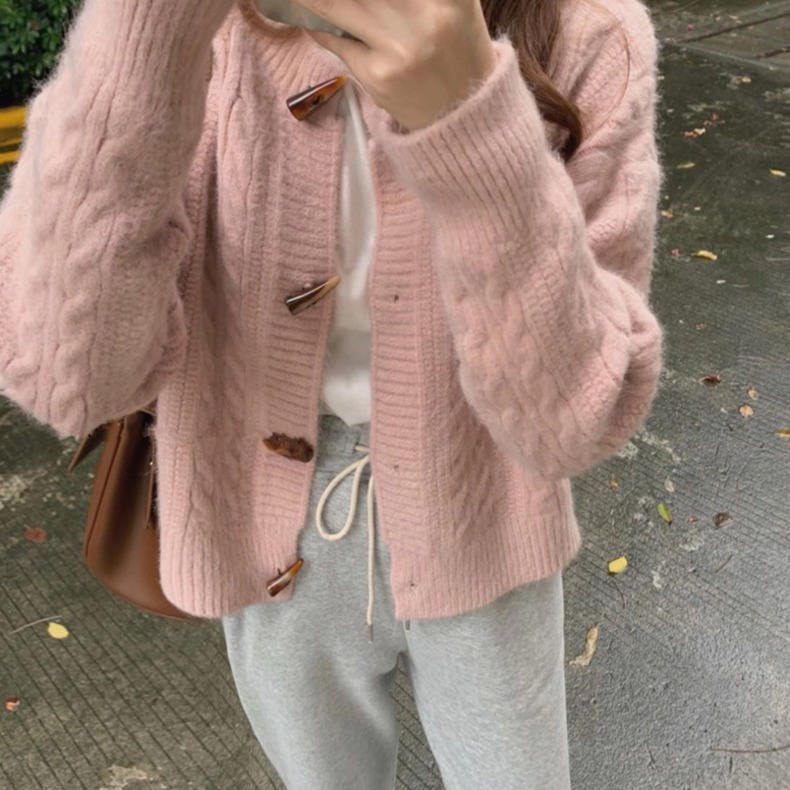 SUXI Áo Khoác Cardigan Dệt Kim Dáng Rộng Phối Nút Kiểu Hàn Quốc Thời Trang Mùa Thu Cho Nữ