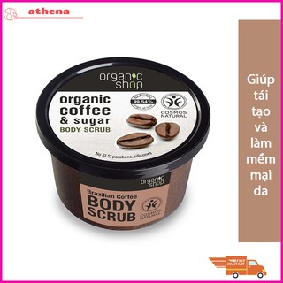 Tẩy Da Chết Toàn Thân Organic Shop Coffee Sugar Body Scrub 250g giúp tẩy tế bào chết, tái tạo da và thu nhỏ lỗ chân lông