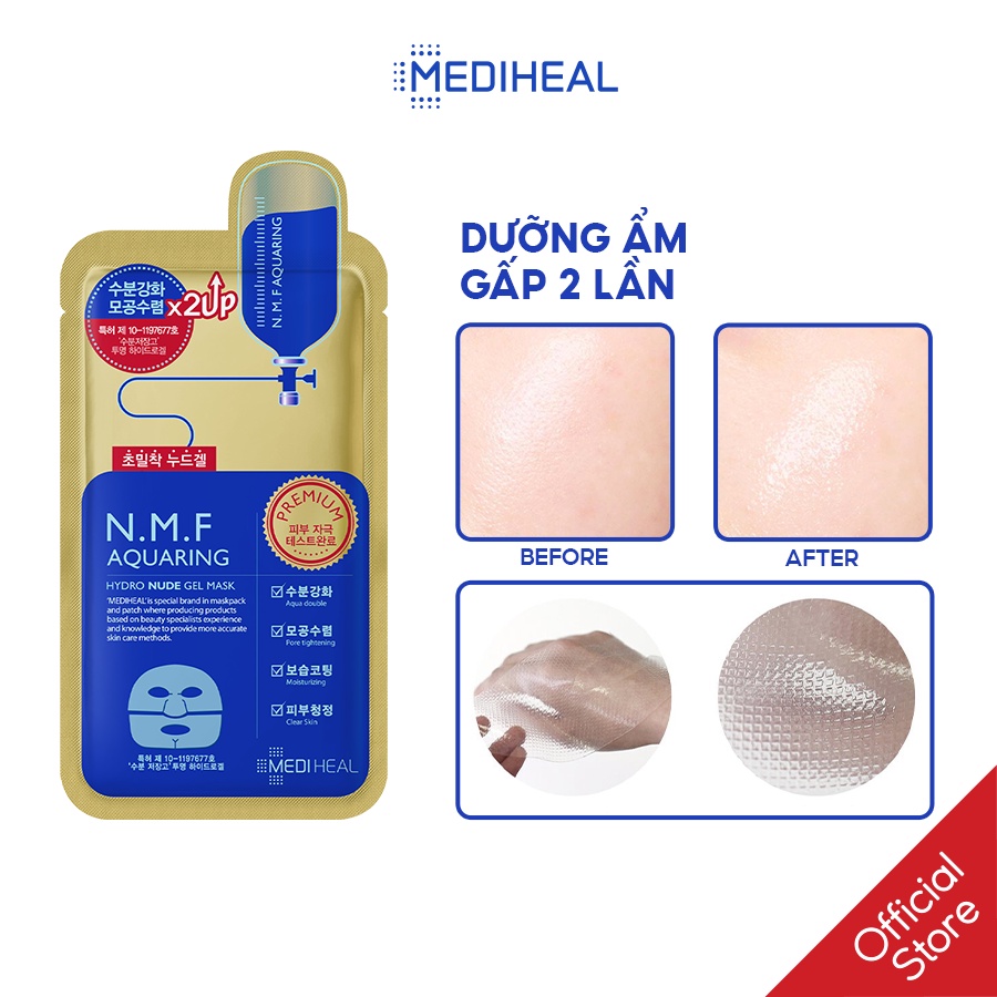 Mặt nạ cấp ẩm sâu Mediheal N.M.F Aquaring Hydro Nude Gel Mask 30g [K17]