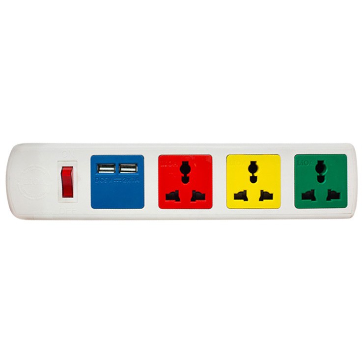 Ổ cắm LiOA đa năng dây 3m ,có cổng sạc USB 5V - 1A sạc điện thoại, máy tính bảng 4D32WNUSB