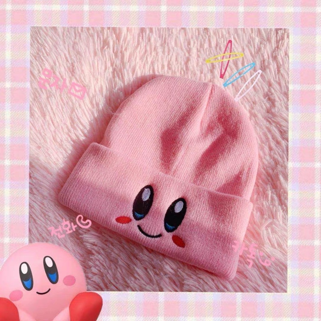Mũ Len Beanie Thêu Hình Mặt Kute Phong Cách Trẻ Trung Hàn Quốc