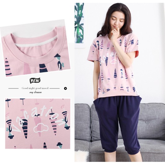 [ẢNH THẬT ] Bộ lửng nữ cotton 100% cực kỳ mềm mại, thoáng mát, tông hồng tôn da, size M-2XL | BigBuy360 - bigbuy360.vn