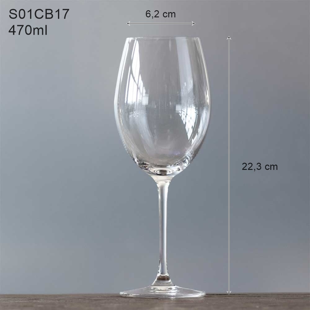 Bộ 6 Ly Uống Rượu Vang Đỏ Pha Lê Cao Cấp Lucaris Cabernet 470ml Nhập Khẩu Chính Hãng Độ Bền Cao - Bangkok S01CB17