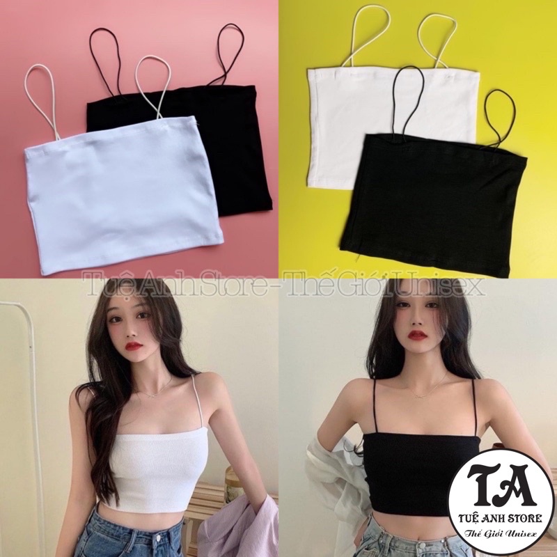 Áo 2 dây sợi bún Croptop phom ngắn ôm body Freesize - TUEANHSTORE