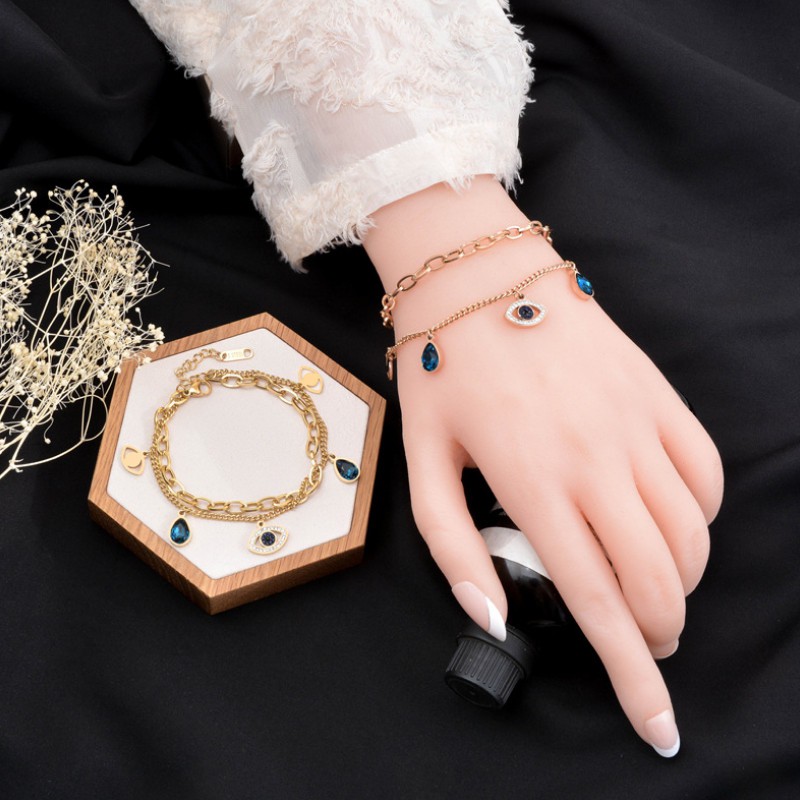 Lắc Tay Nữ 2 Tầng Titan Ko Đen TT 3759