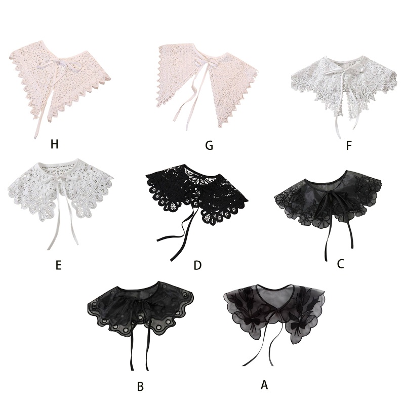 Cổ Áo Sơ Mi Giả Phối Ren Họa Tiết Hoa Có Thể Tháo Rời Thời Trang Cho Nữ