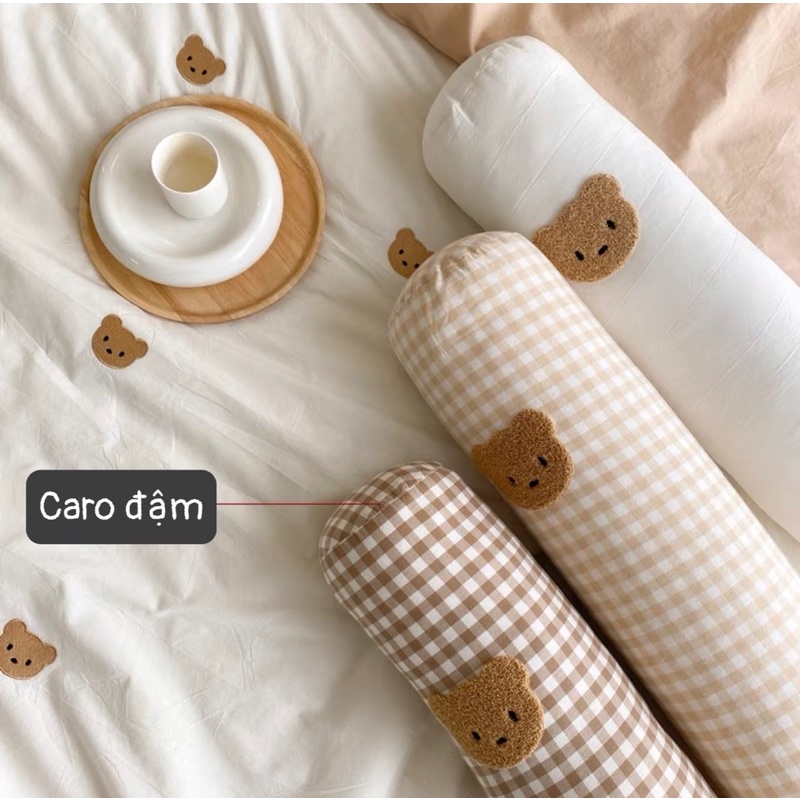 Gối ôm gấu ôm, gối ôm Cotton hữu cơ 100% dịu nhẹ an toàn cho bé