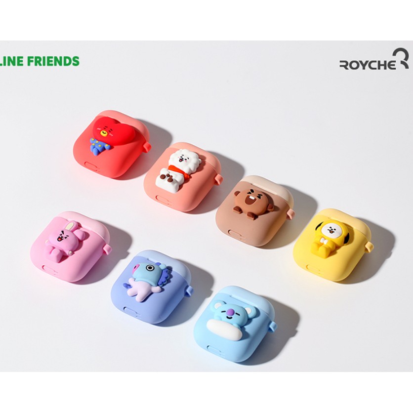 Vỏ Bảo Vệ Hộp Sạc Tai Nghe airpods 1 2 apple Hình bt21 Hai Tông Màu Da Chính Hãng k-pop