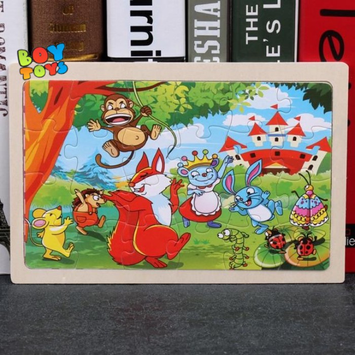 Đồ chơi giáo dục tranh ghép hình Puzzle 24 miếng ghép gỗ phát triển trí tuệ cho bé vừa học vừa chơi