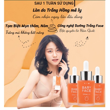 SERUM KIM BABY FACE HA+ Tinh chất truyền trắng sạch mụn, mờ nám, căng bóng da