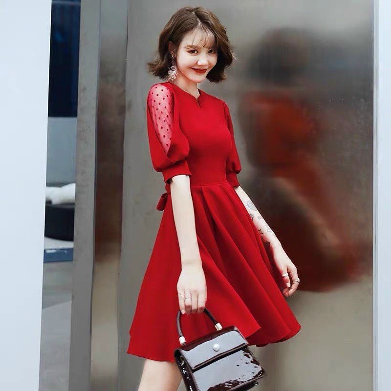 Đầm dự tiệc phối tay lưới bigsize 65_95 kì | BigBuy360 - bigbuy360.vn