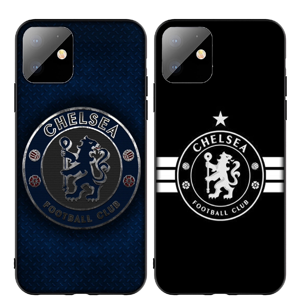 Ốp điện thoại TPU silicon đen mềm in hình logo đội bóng Chelsea cho iPhone 11 Pro XR X XS Max 6 6s 7 8 Plus