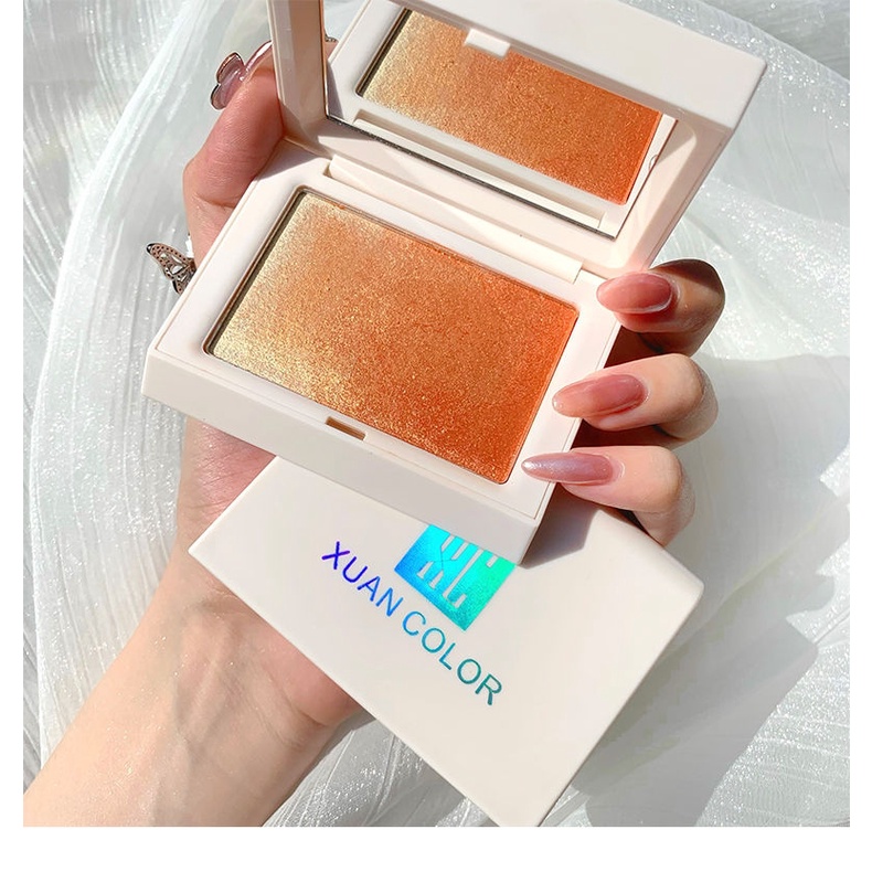 Phấn má hồng kiêm bắt sáng nhũ Xuan color tông cam