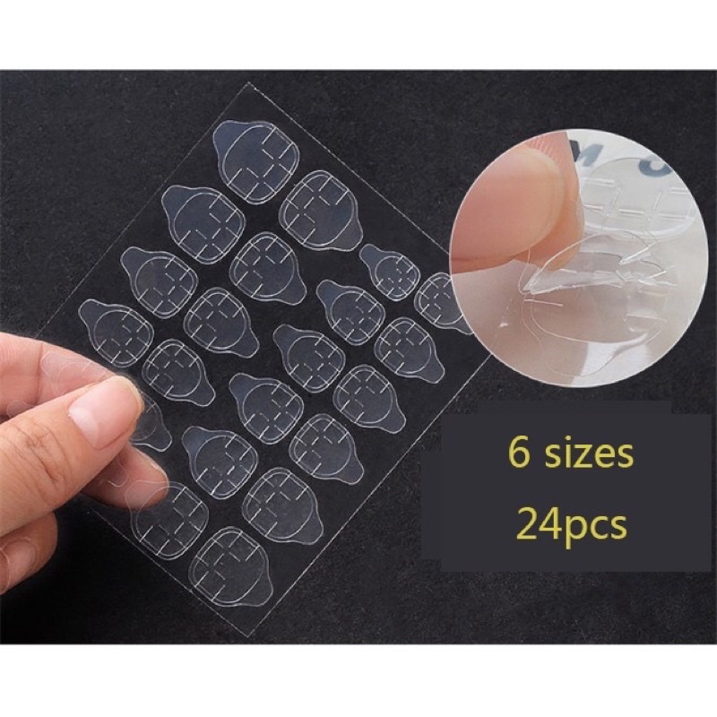 Tấm 24 miếng keo dán móng tay giả bằng silicone