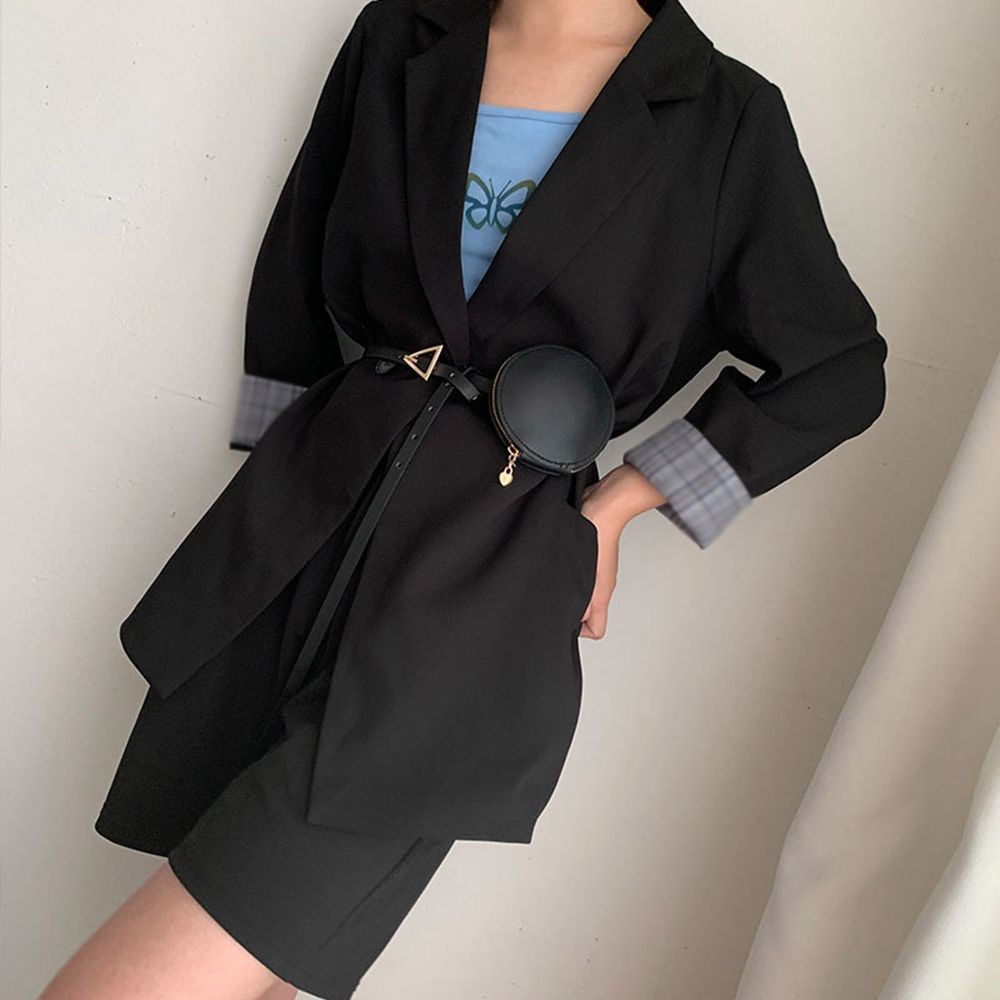 Thắt lưng da bản nhỏ dễ điều chỉnh phong cách Hàn Quốc thời trang dành cho nữ