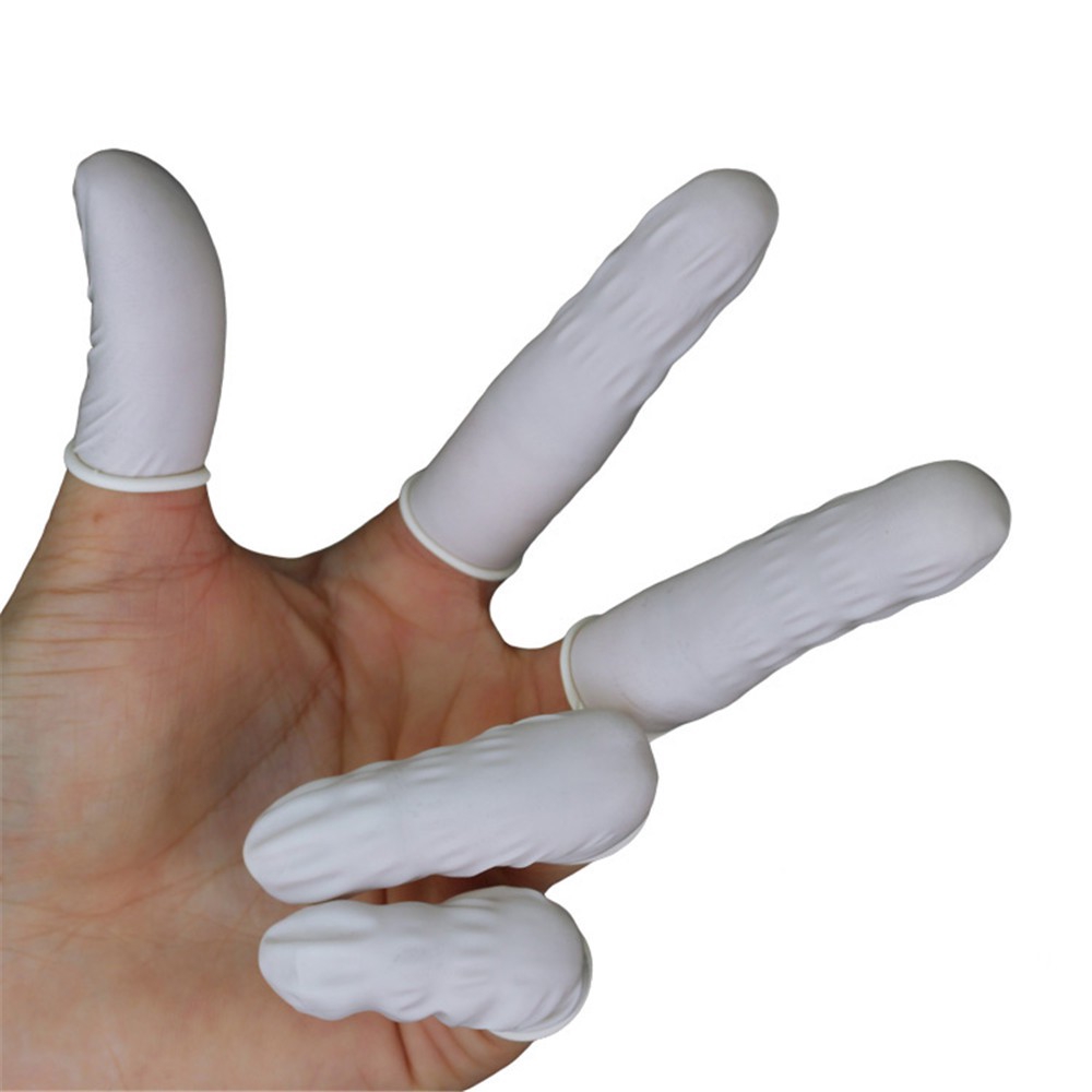 Set 100 Găng Tay Cao Su Trắng Chống Trượt Dùng 1 Lần