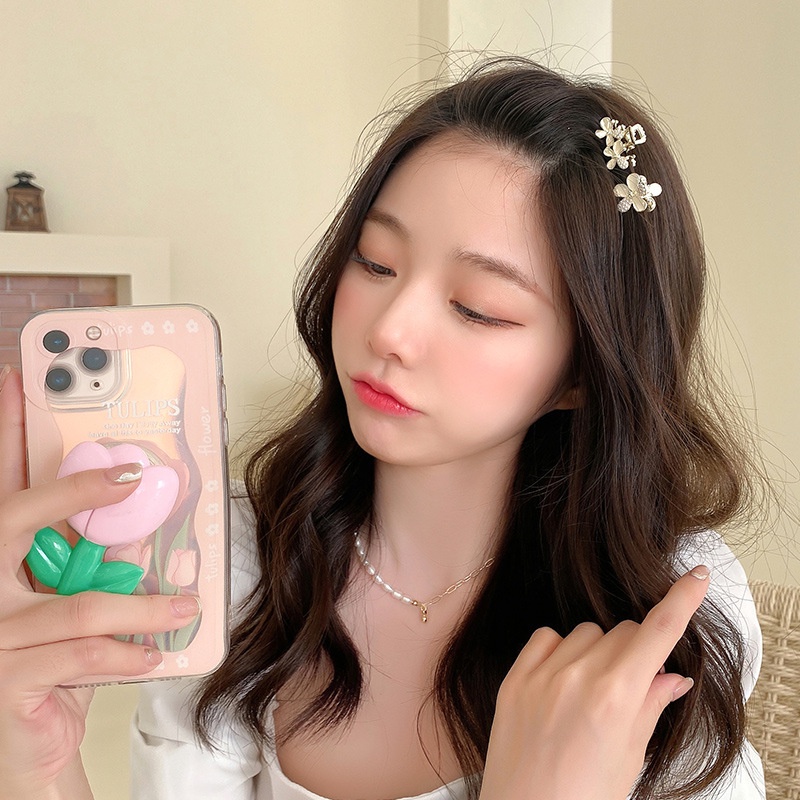 Kẹp tóc mái mini đính đá/đính hạt trai nhiều kiểu sang trọng phong cách Hàn Quốc cho nữ kẹp càng cua