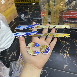 Compo cặp chữ Titan Exciter + logo Yamaha + dán ổ khoá Ex