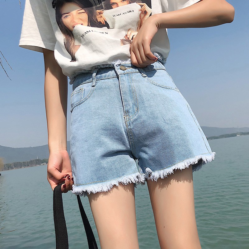 [Bán chạy] Quần shorts jean nữ lưng cao Ulzzang QNJ1