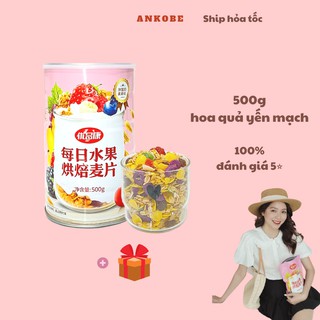 Ngũ cốc trái cây yến mạch Optimcom, hộp 500g, thay thế bữa sáng dinh dưỡng, ăn kiêng Ankobe