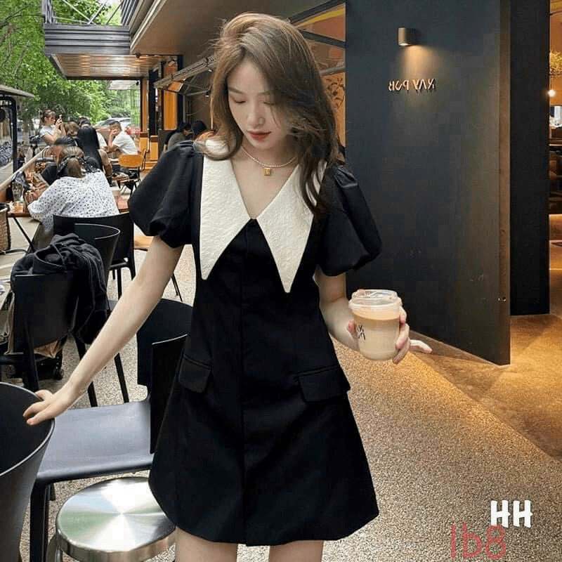 ĐẦM SUÔNG NỮ CỔ LÁ SEN XINH XẮN SIÊU CUTE HHP FASHION