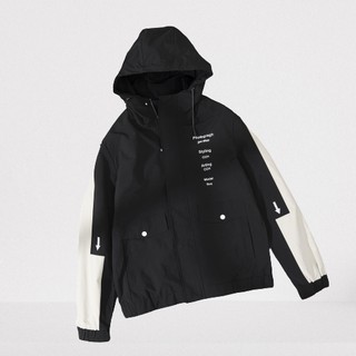 Áo khoác gió 2 lớp có mũ 360 Boutique in chữ trẻ trung, phom rộng - GHMCN101