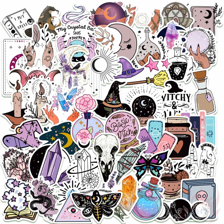 ❉ Set 02 Sticker Graffiti Dán Trang Trí Phong Cách Gothic Punk ❉ Bộ 50 Sticker Chống Thấm Nước Họa Tiết Doodle Hợp Thời Trang