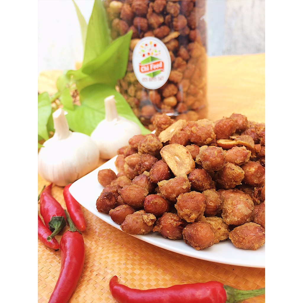 Đậu Phộng Rang Tỏi Ớt Giòn Rụm Béo Ngậy 500G