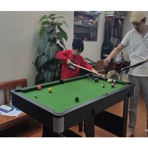 Bàn Bida Cỡ Lớn Kết Hợp Bóng Bàn 2 Trong 1, Đầy Đủ Phụ Kiện, Bi A Lỗ, Bóng Bàn Mini Gia Đình Văn Phòng Kinh Doanh Hanana