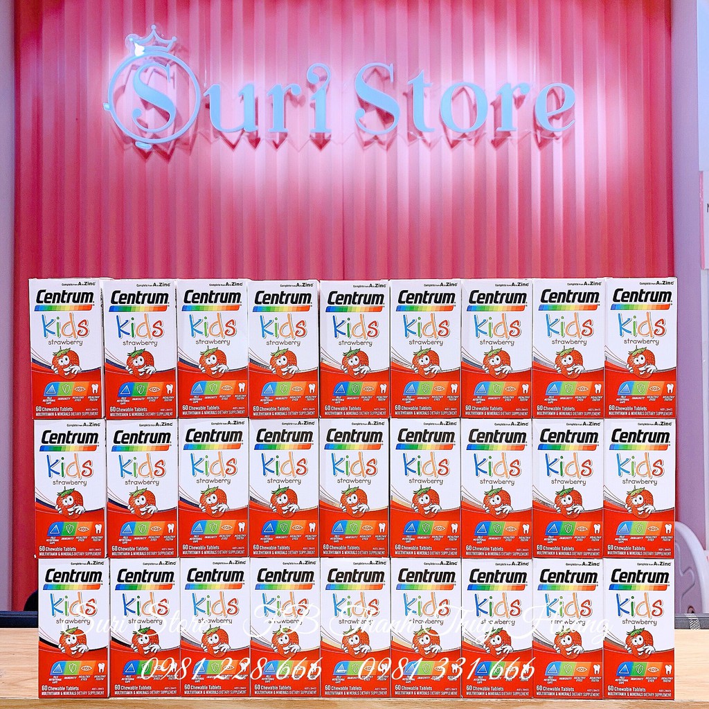 Kẹo Centrum Kids 60v Strawberry (Hộp)