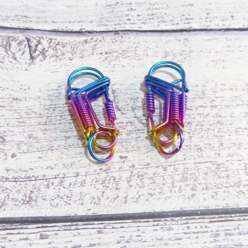 Móc khóa uốn thủ công Titanium , khoen móc khóa Titanium cực chất , đẳng cấp