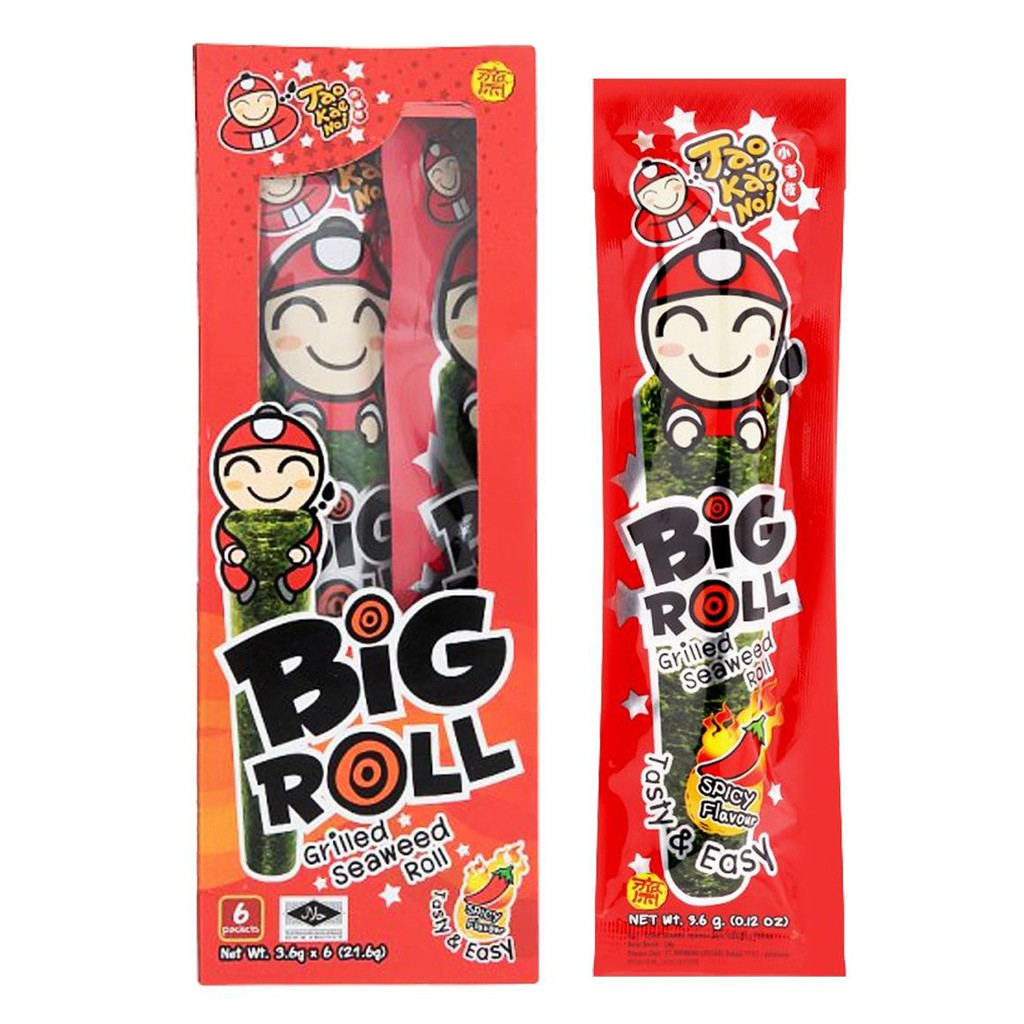 Snack Rong Biển Big Roll Tao Kae Noi Thái Lan (Hộp 6 gói)