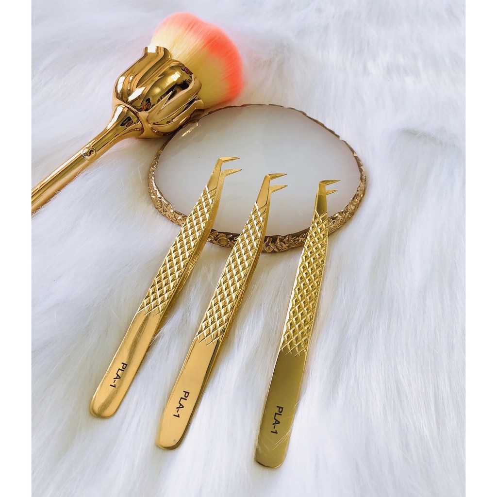 Nhíp nối mi Volume vàng PLA