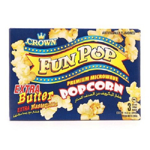 [Hộp 297g - Butter] Bắp nổ (Bỏng ngô) vị Bơ [USA] CROWN Premium Microwave Popcorn (tgc-hk)