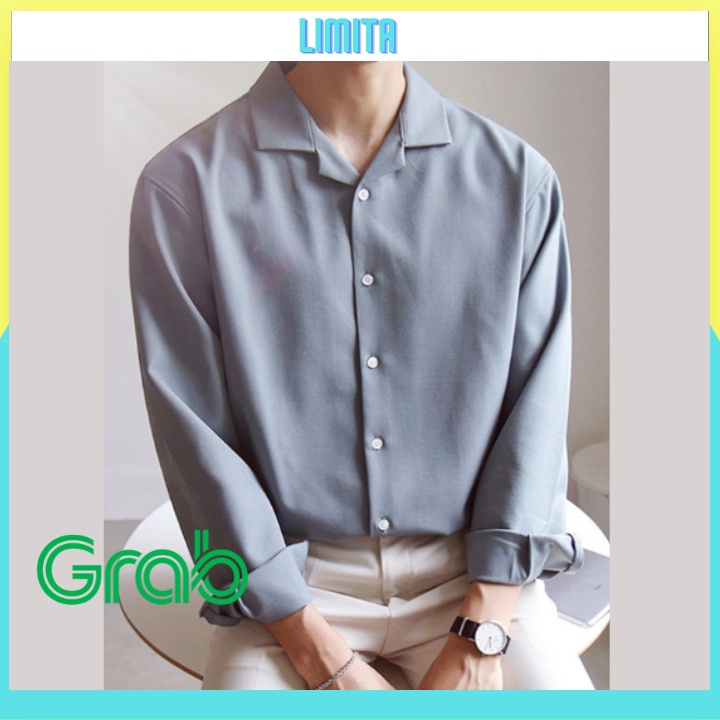 Áo sơ mi rộng cổ vest cổ ve tay dài chuẩn form hàn quốc trẻ trung năng động chất lụa đẹp mịn mát -VRD02