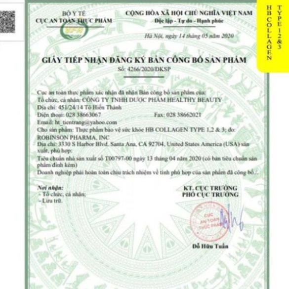 [GIÁ GỐC] HB COLLAGEN Type 1,2,3 – Bổ sung collagen giúp đẹp da, khỏe khớp - Lọ 120 viên