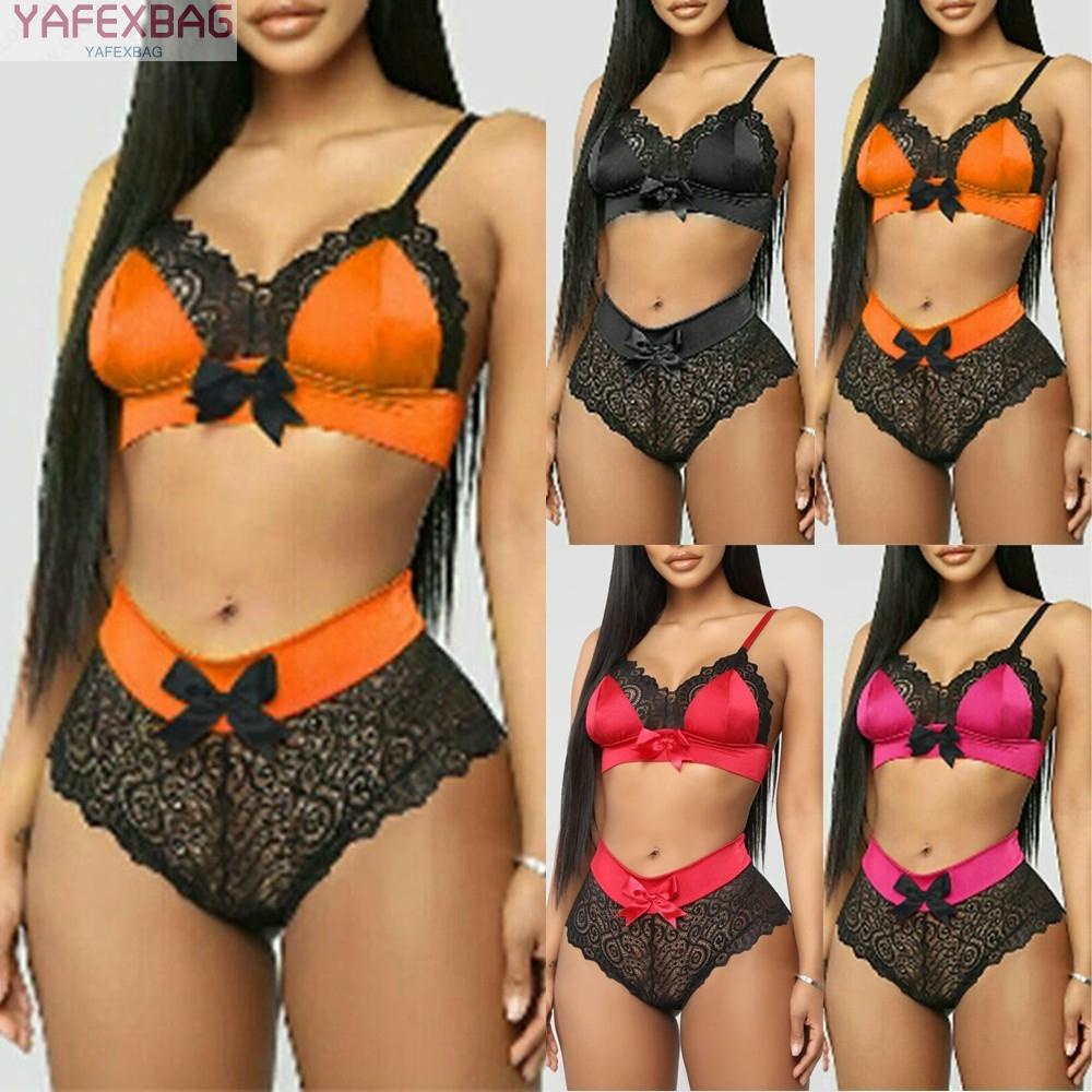 Womens Sexy Lingerie Set Lace Push Up Bra Underwear Sleepwear Nightwear brand new and high quality