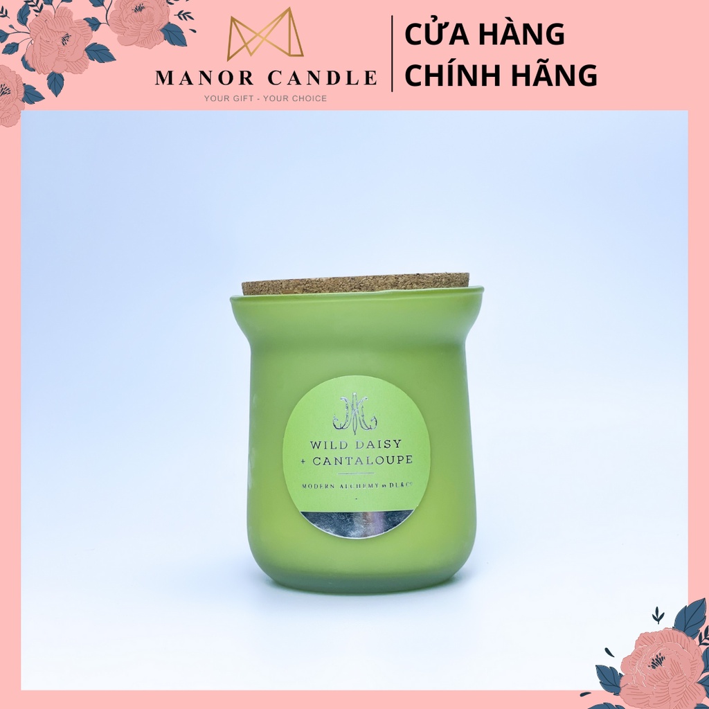 Nến thơm Wild Daisy Cantaloupe cao cấp nắp gỗ, size 8.8 oz 241g