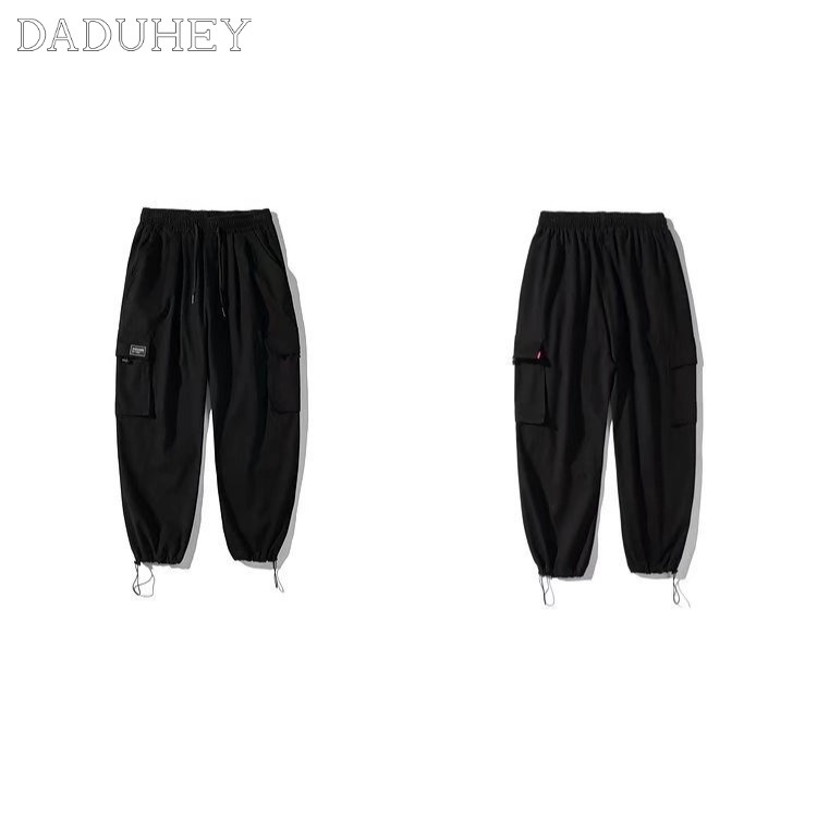 DaDuHey Men's Japanese-Style Retro Drawstring Ankle-Tied Track Sweatpants Fashion Brand Loose Street Casual Working Pants