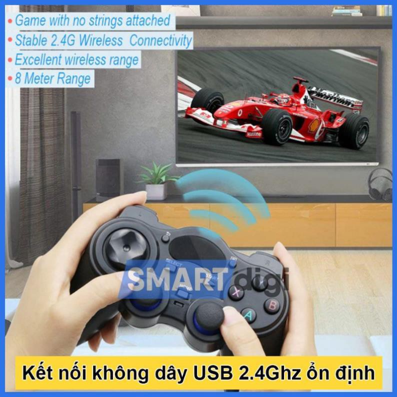 Tay cầm chơi game PC Laptop - Tay cầm không dây Điện thoại Android / Android TV / Android Box – Chơi full skill Fo4 - D8