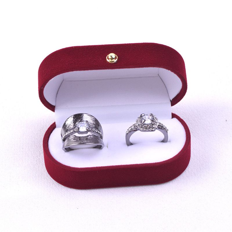 Hộp Đựng Trang Sức Hình Oval Màu Đỏ Dành Cho Tiệc Cưới / Ngày Lễ Tình Nhân