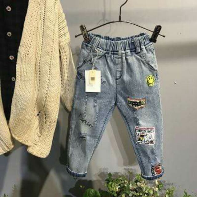 Quần jean bụi phủi cho bé trai và gái 15-27kg