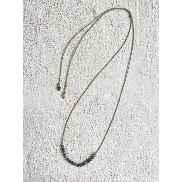 [Whiteline] Vòng cổ Moss Agate Chain - 17 hạt