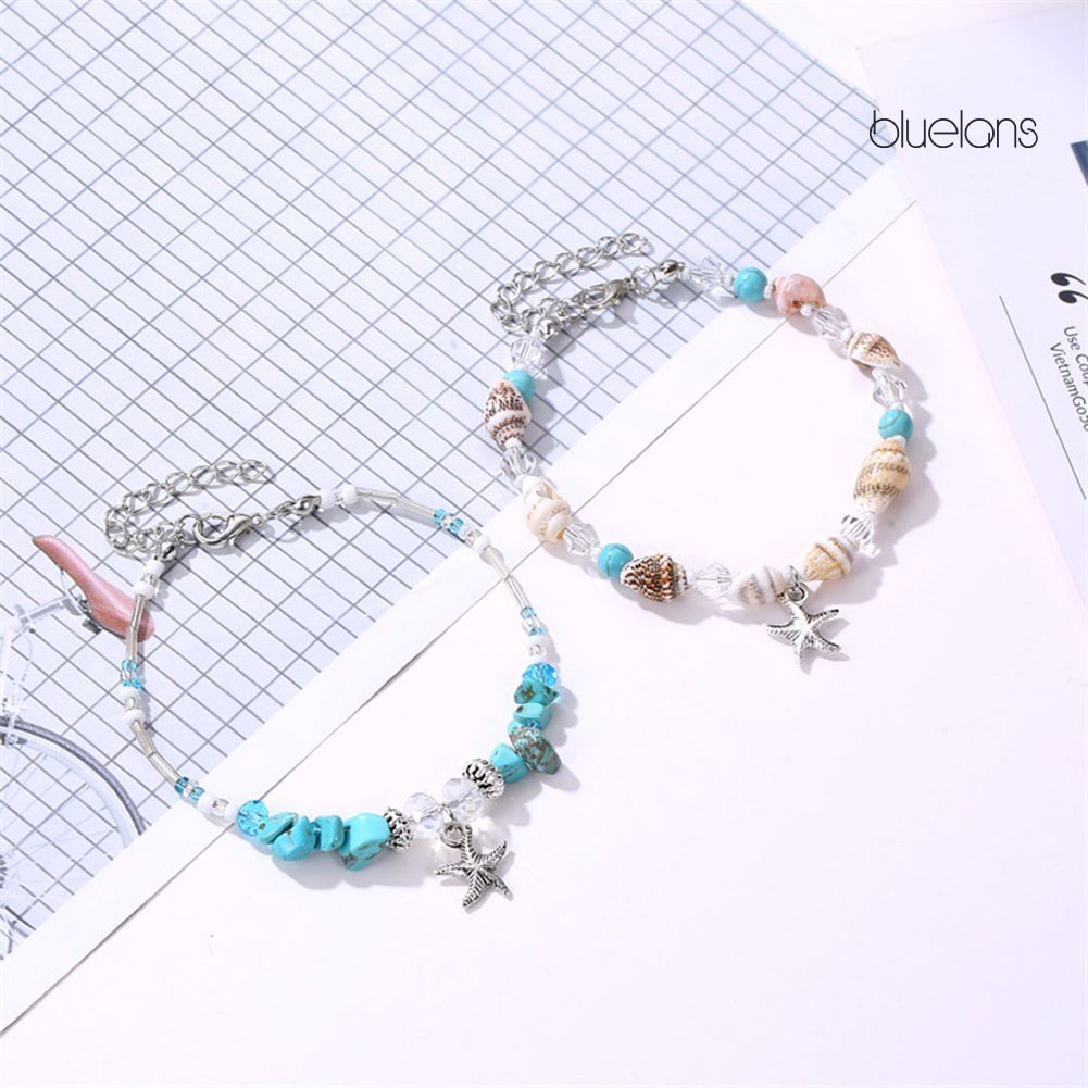 Lắc Chân Đính Hạt Và Vỏ Sò Phong Cách Boho Thời Trang Cho Nữ