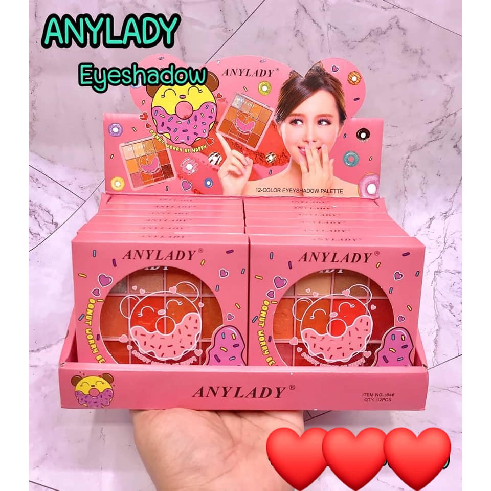 Phấn Mắt 12 Ô Nhũ Lì ANYLADY DONUT MÃ NO.846 | BigBuy360 - bigbuy360.vn