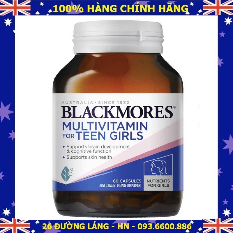 Viên uống bổ sung vitamin tổng hợp Blackmores cho bé trai/bé gái  (BLACKMORES MULTIVITAMIN FOR TEENGIRLS AND TEENBOYS)