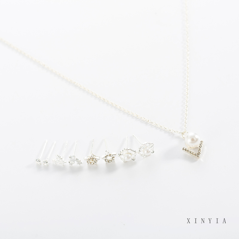 Bộ Trang Sức Gồm 4 Đôi Bông Tai Và Vòng Cổ Thời Trang Cho Nữ